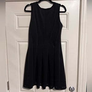 Black neoprene knee length dress